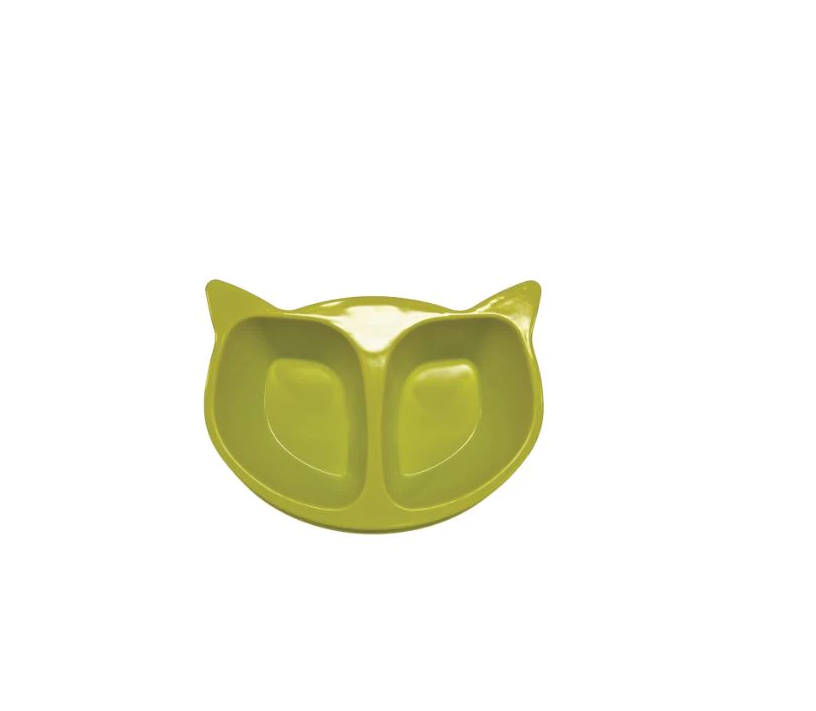 Bowl Scream Cat Face Double Bowl - Blue