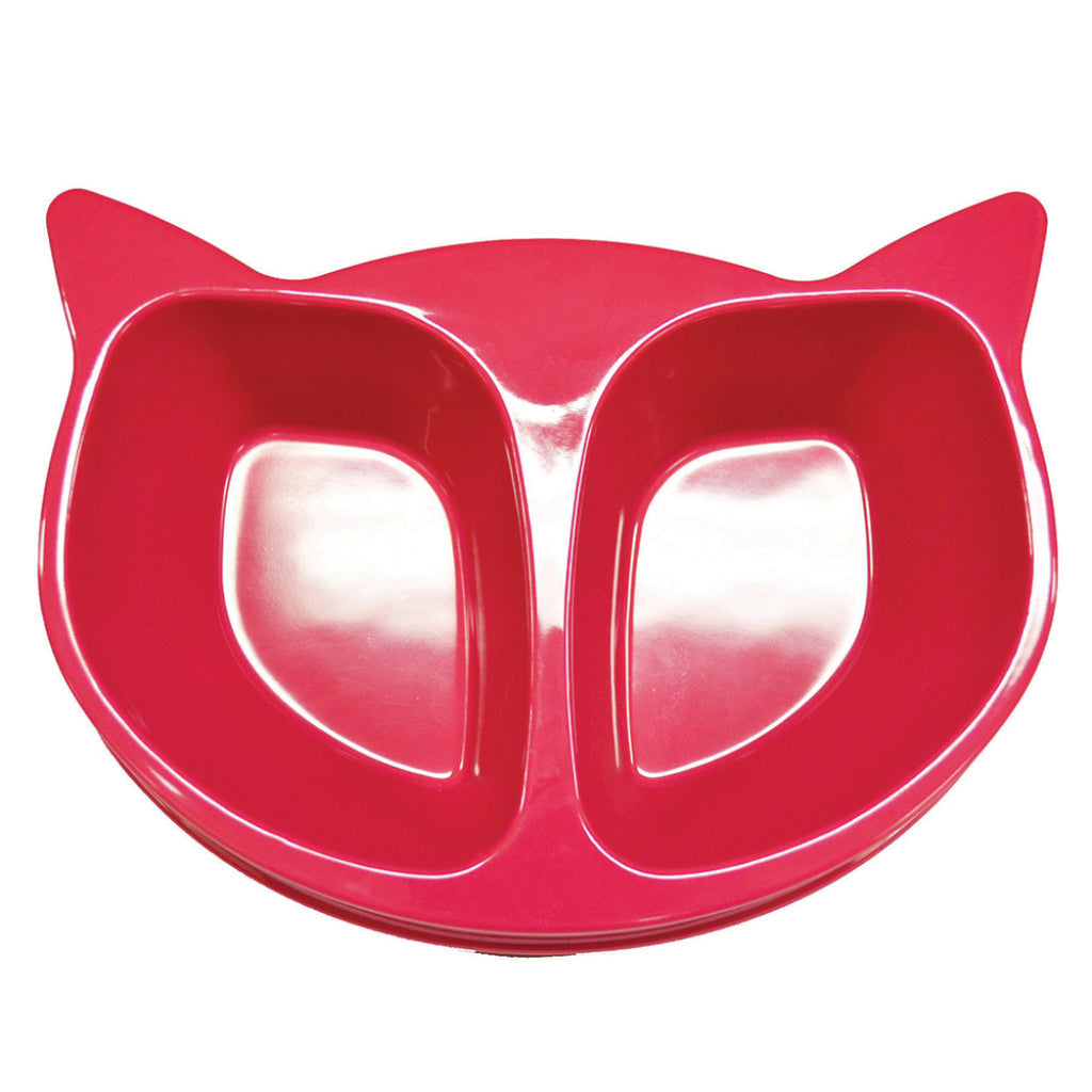 Bowl Scream Cat Face Double Bowl - Blue