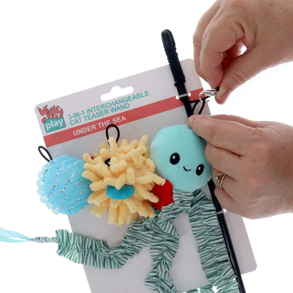 Kitty Play 3 in 1 Interchangeable Cat Teaser Under The Sea