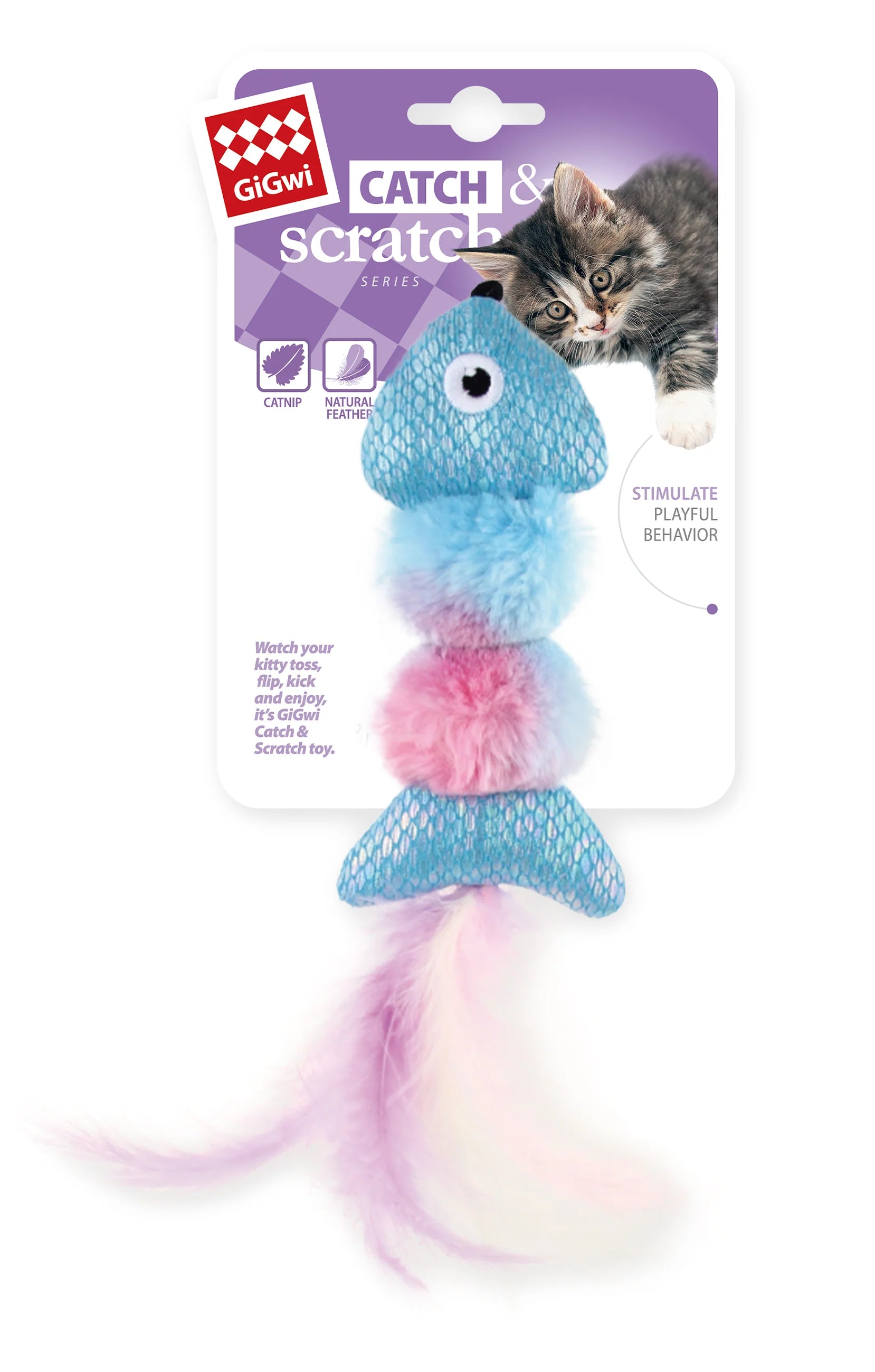 Gigwi Catch And Scratch Toy Crinkle Fish