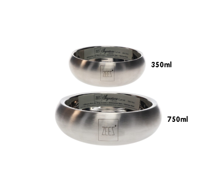 Zeez Signature Collection SS curved pet bowl 350ml