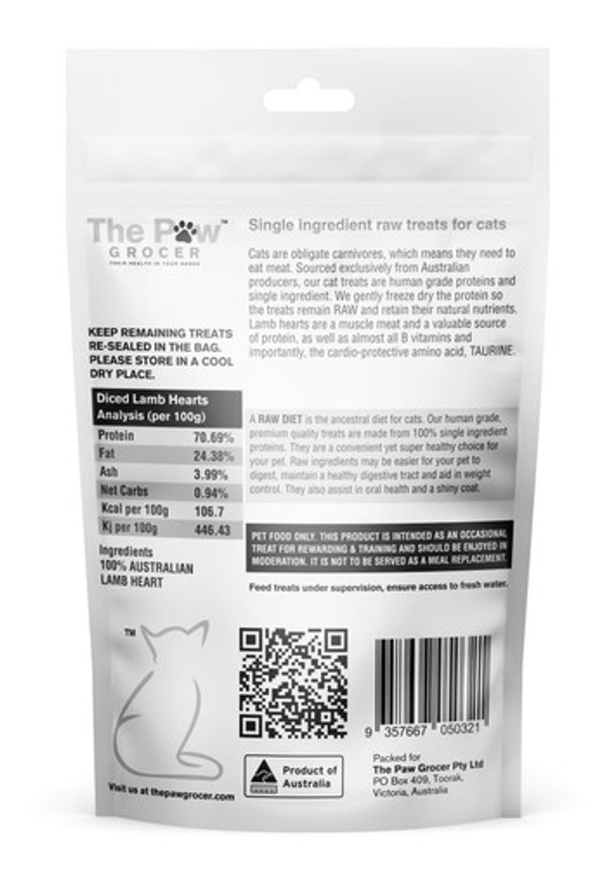 The Paw Grocer Cat Lamb Hearts 50g