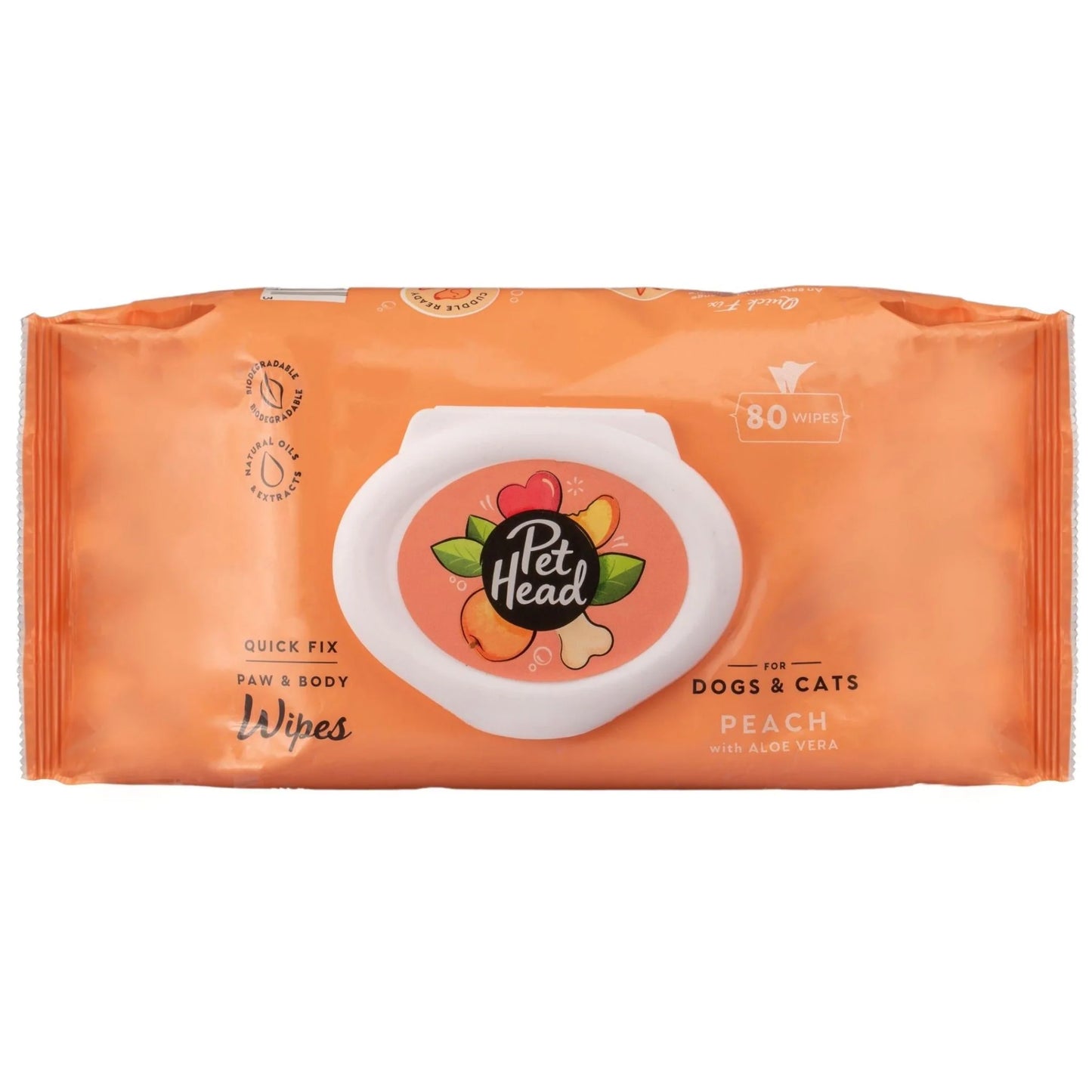 Pet Head Quick Fix Wipes - Peach
