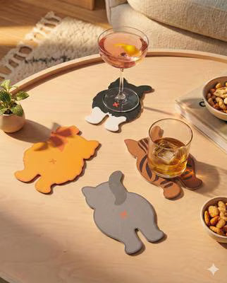 Cat Bum Coasters 4pk