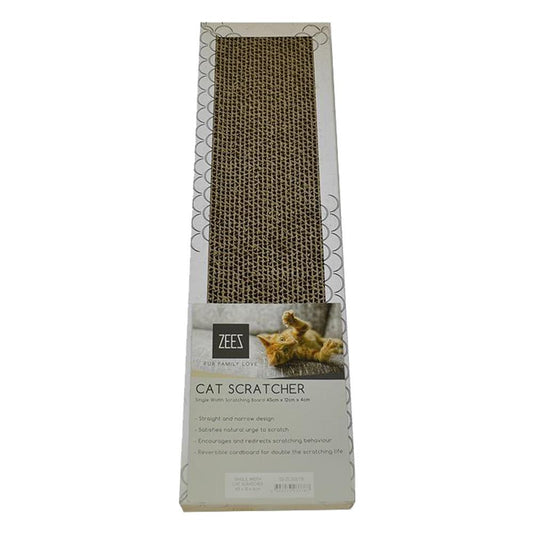 Zeez Single Width Cardboard Scratcher White 45x12x4cm