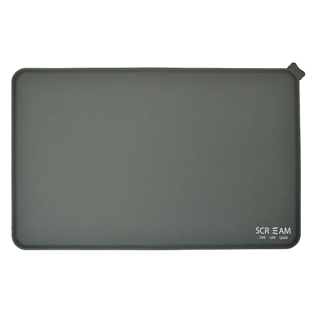 Scream Silicone Food Mat Grey