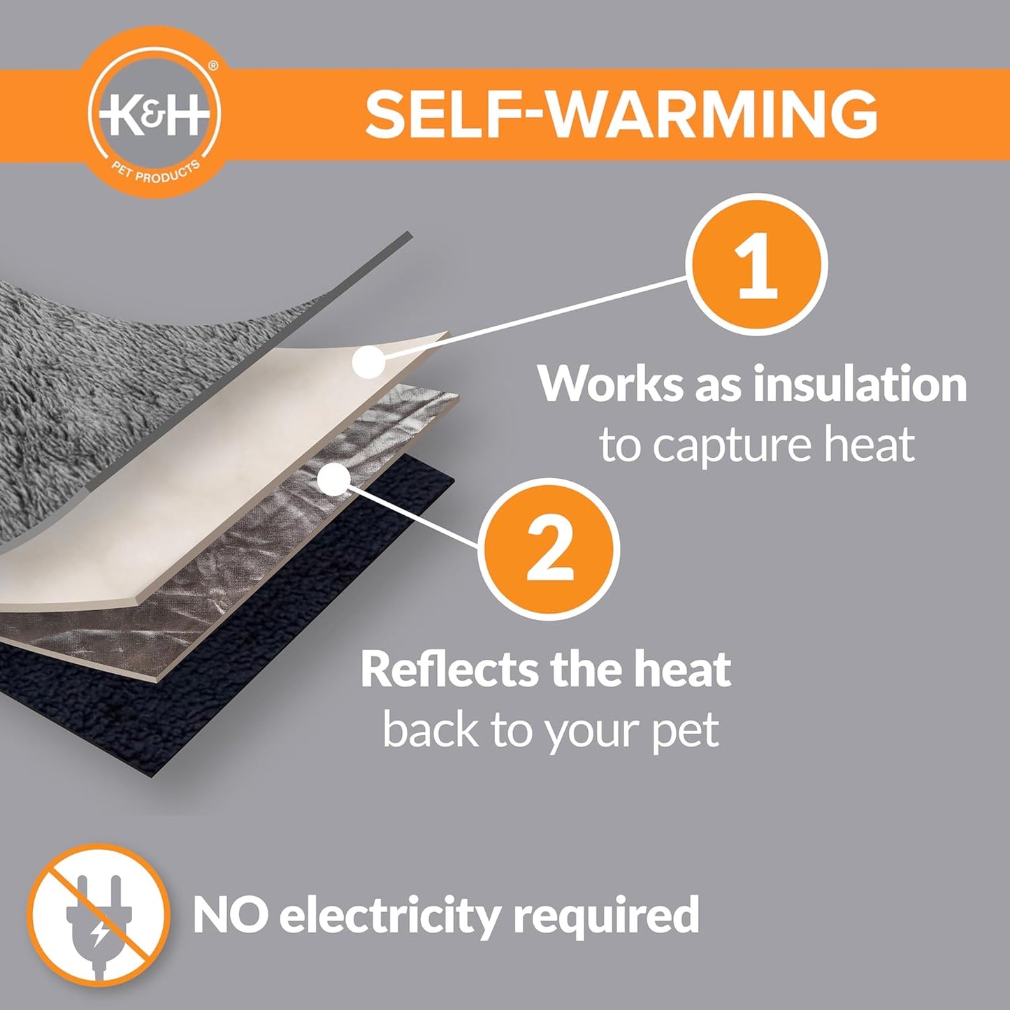 K & H Self Warming Pet Pad Oatmeal/Choc