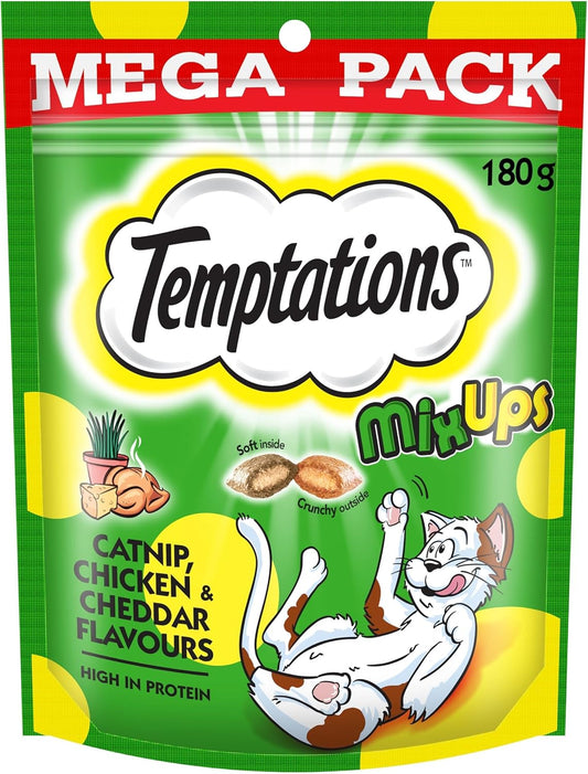Temptations Mixups Mega Pack 180g -  Catnip Chicken & Cheddar