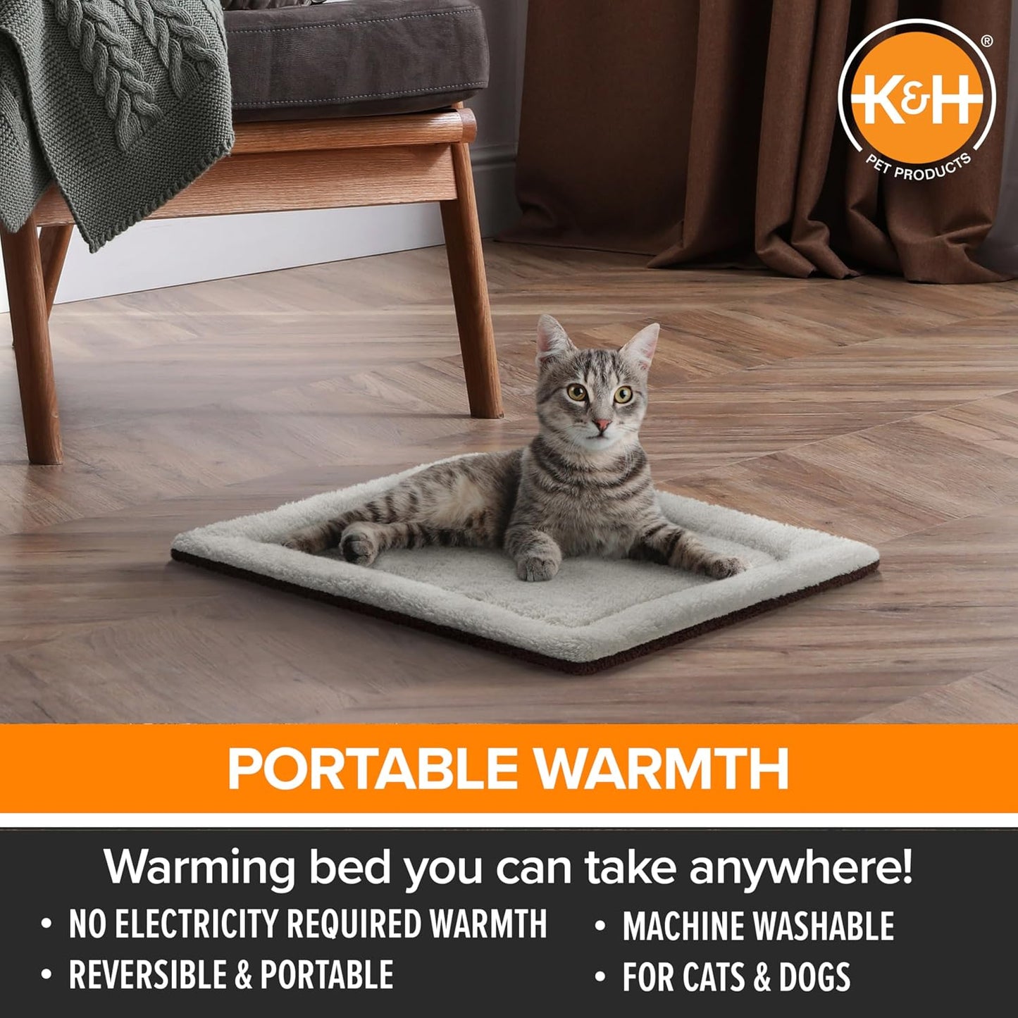 K & H Self Warming Pet Pad Oatmeal/Choc