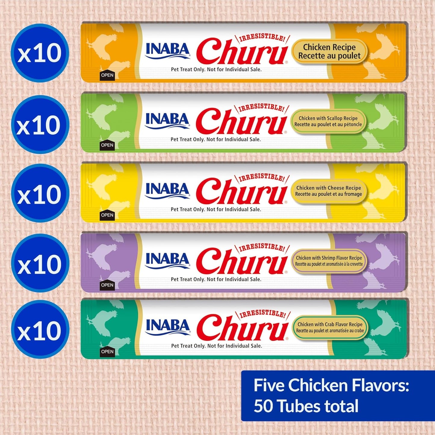 INABA Churu Chicken Varieties 50 tubes