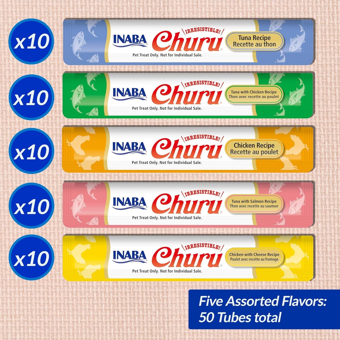 INABA Churu Chicken & Tuna Varieties 50 tubes