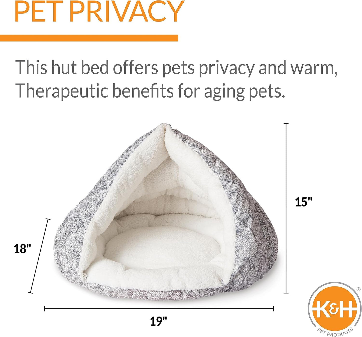 K & H Self Warming Kitty Hut Grey