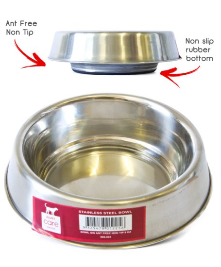 Bowl Stainless Steel Ant Free 8oz