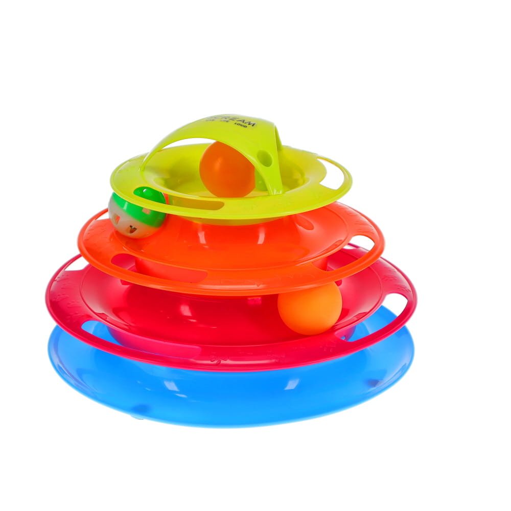 Scream TRIPLE LAYER ORB TOWER CAT TOY WITH TOP ARCH Multicolour