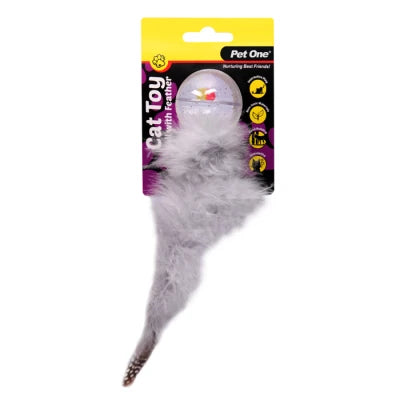 Pet One Ball with Feather Tail Toy