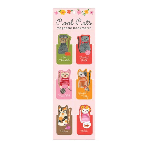 Cool Cats Magnetic Bookmark 6pk