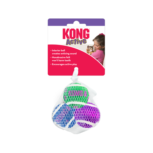 Kong Cat Tennis Balls With Bells Toy