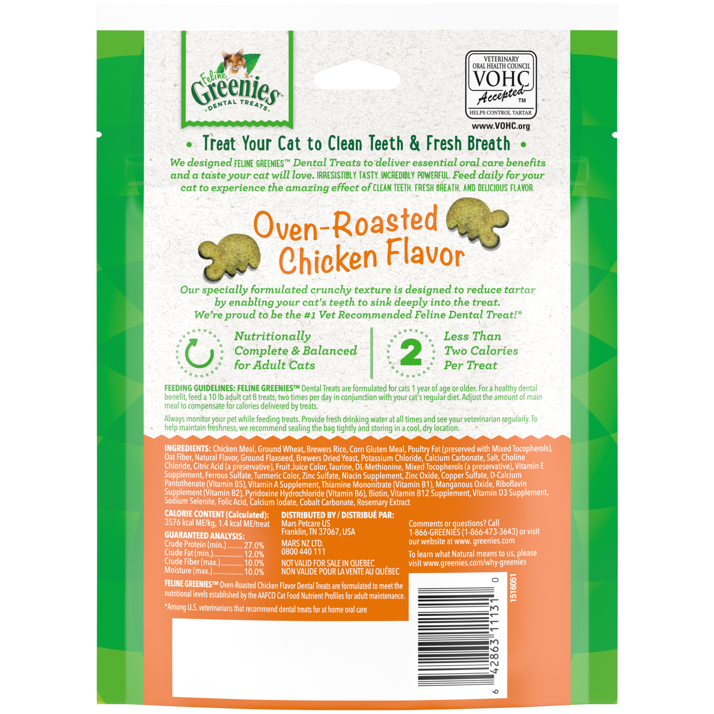 Greenies Treat 130g - Oven Roasted Chicken