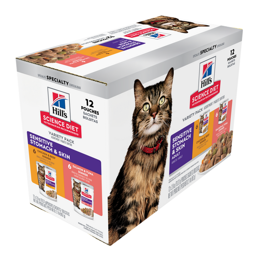 Box Hills Adult Sensitive Skin & Stomach Variety Pack 12x80g