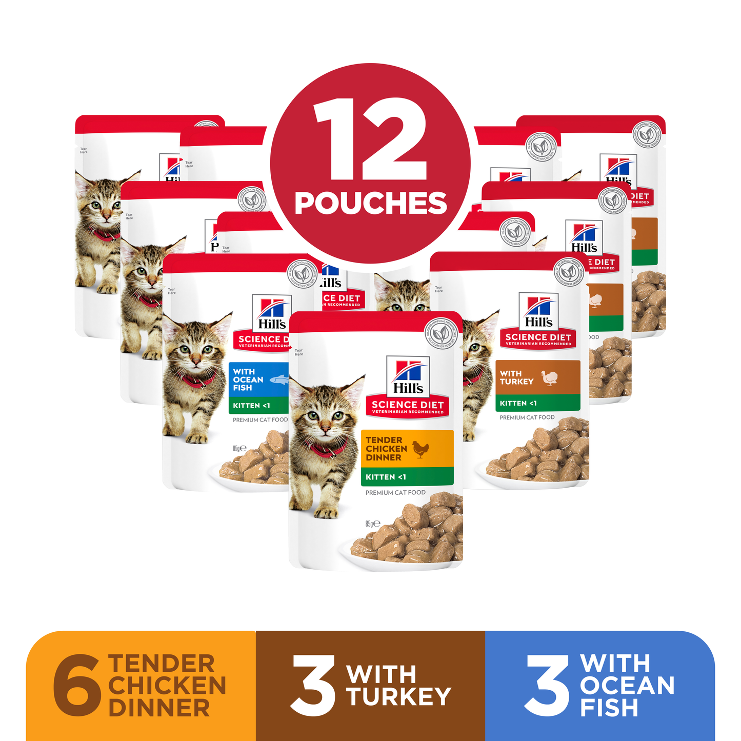 Box Hills Kitten Variety Pack 85g Pouches x 12