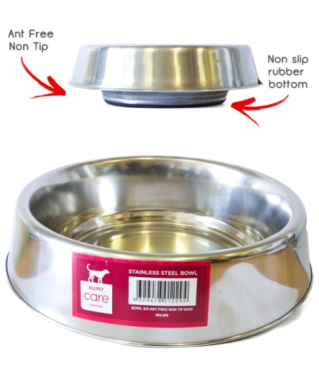 Bowl Stainless Steel Ant Free 16oz