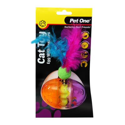Pet One Egg with Feather Toy