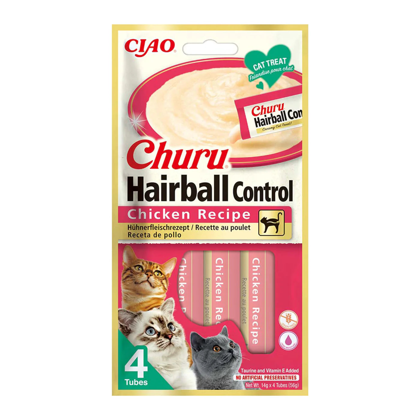 INABA Churu Creamy Treat - Chicken Hairball Control