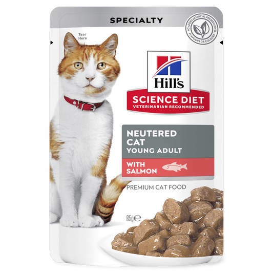 Box Hills Young Adult Neutered Salmon 85g Pouches x 12