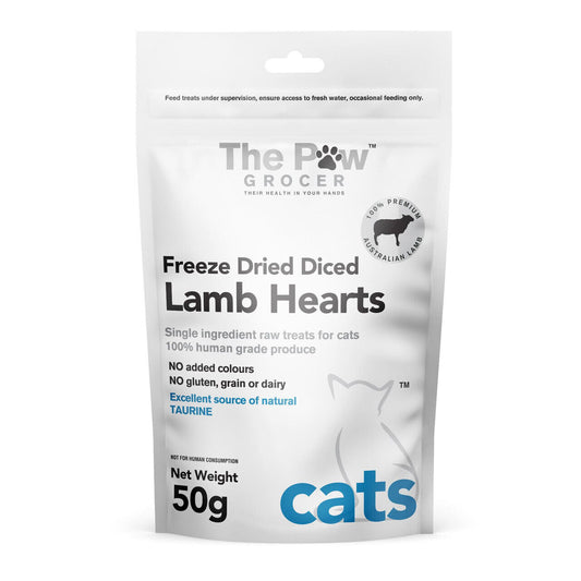 The Paw Grocer Cat Lamb Hearts 50g