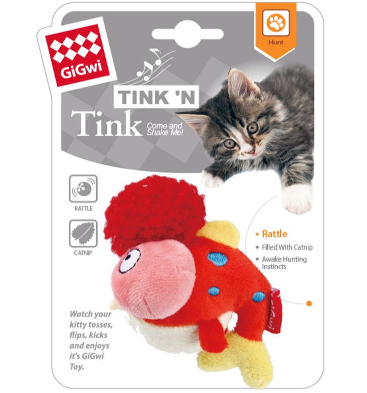 Gigwi Tinkin Fish With Bell And Catnip Toy