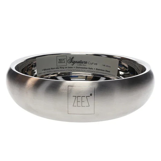 Zeez Signature Collection SS curved pet bowl 350ml