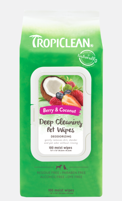 Tropiclean Deep Cleaning Wipes - Berry And Coconut